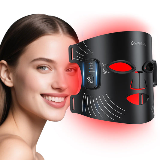 Wireless LED Face Mask, Cordless Red Light Facial Mask with Even LED Coverage, Wearable Skincare Mask for At-Home Self Care