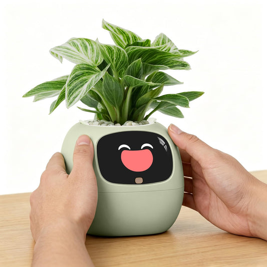 PLANTSIO Ivy Interactive AI Desk Companion, Smart Plant Pet with 100+ Expressions, Cute Indoor Planter for Office Decor, Unique Gift for Plant Lovers & Coworkers(Mint)