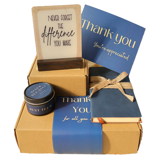 felinlova Employee Appreciation Gifts, Thank You Gifts for Men Coworkers, Gift Basket for Men, Thank You Basket for Team Mentor Friends Leaders Boss, Difference Maker Gift Box