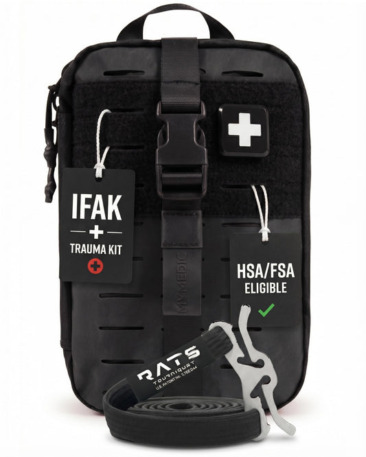 MY MEDIC MyFAK PRO Tactical IFAK Trauma Kit & First Aid Kit with Tourniquet - HSA FSA Items - Built in USA - Combat Medical Supplies, Trauma Pack & Molle Bag for Car, Truck, Vehicle, Boat & EDC, Black
