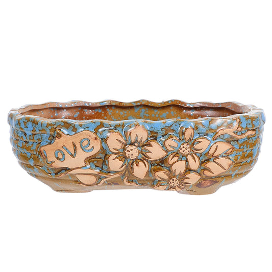 Operitacx 7.48 Inch Ceramic Succulent Pot, Large Succulent Planter for Plant Windowsill Office Desk