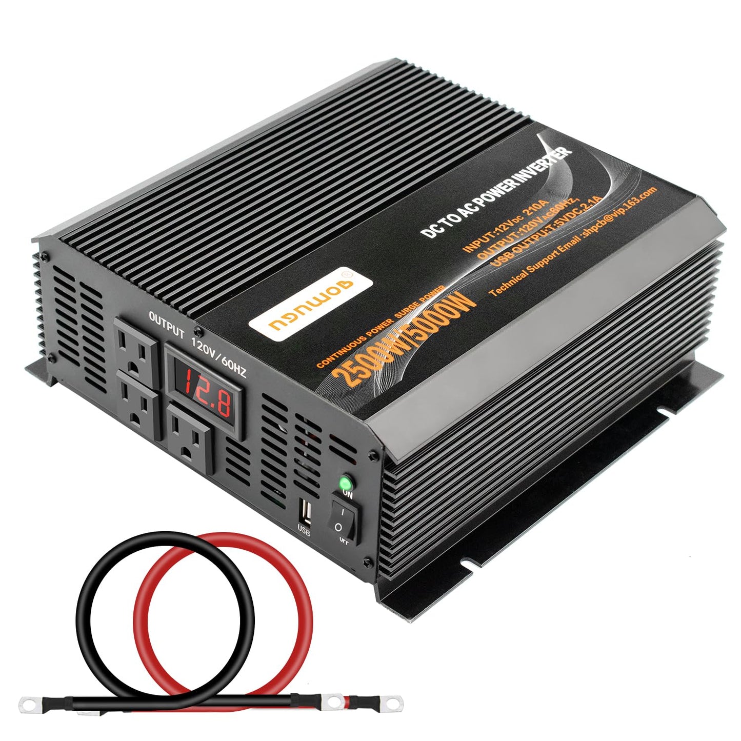 MKLIHFD 2500 watt Inverter Modified Wave car Power Inverter for car Vehicles Truck Camper Solar Panel 12v to 110v /120V Power Converter Adapter with Clamps 2500 watt