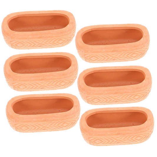 ORFOFE Mini Ceramic Nursery Pots 6-Pack Lightweight Plant Containers with Drainage Holes for Seedlings Succulents Indoor Gardening 1.88X0.70X0.70In