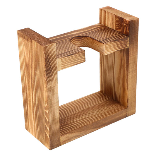 DIYEAH Wooden Plant Stand with Hydroponic Glass Vase, Desktop Water Propagation Planter for Home Office, Modern Vintage Terrarium Flower Pot Display