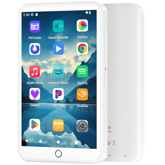 Fanvace 96GB MP3 Player with Bluetooth and WiFi, Android 13 MP3 MP4 Players with 4" Touchscreen and Speaker, 3GB RAM & 32GB ROM, Spotify Music Player with Audible, FM Radio, Amazon Music, Play Store