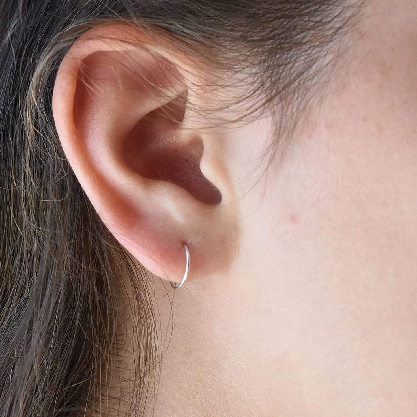 EPIRPRA Silver Hoop Earrings- Cartilage Earring Small Hoop Earrings for Women Men,4 Pairs of Hypoallergenic 925 Sterling Silver Tragus Earrings (Silver&Gold, 8mm/10mm)