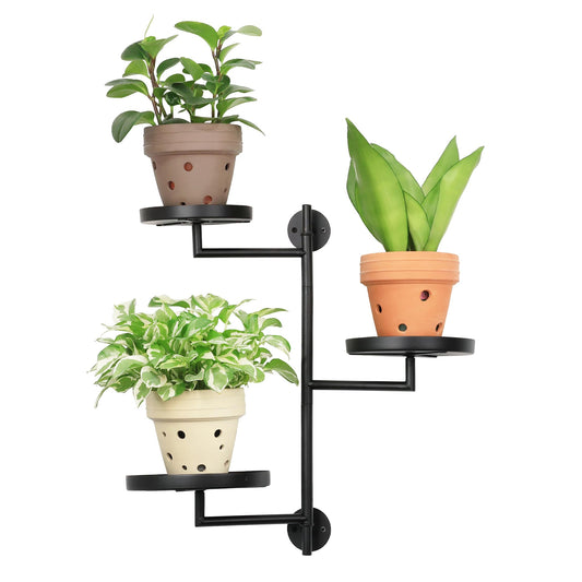 YFFSRJDJ Rotating Window Wall Plant Shelves Stand Holder, 3 Tiered Metal Floating Plant Shelf Hanger Indoor , Window Sill Gifts