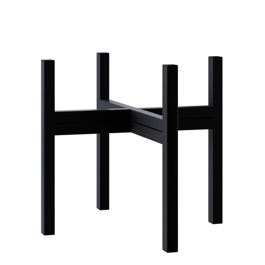 FaithLand Mid Century Plant Stand Indoor Outdoor (EXCLUDING 12" Plant Pot) , Hold Up to 12 Inch Planter, Metal Planter Stand, Potted Plant Holder, Black - Fits Snake Plant - Upgraded Design.