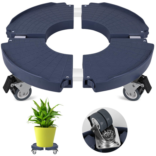 Plant Caddy Stand with 360° Wheels Adjustable 15-22 Inch Rolling Plant Stand Heavy Duty Large Plant Cart Dolly with Casters 440lbs Capacity for Large Planter, Garden Pot, Flower Pot, Blue, 1 Pack