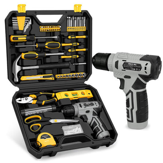 Thatool 139-Piece Tool Set - Tool Kit with 8V Cordless Drill Driver in ToolBox Storage Case, General Household Drill Set for Home Repairs, Handyman, DIY Projects