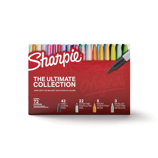 Sharpie Permanent Markers, Ultimate Collection, Ultra Fine And Fine Tip Markers, Assorted Colors, 72 Count - Classroom, Teacher Supplies, Arts & Crafts, Bulk Marker Set