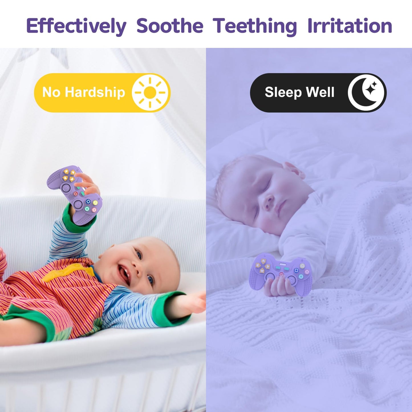 1Pack Silicone Teethers for 6-12 Months Old, Teething Toys for 0-6 Months Old, Remote Teether for Baby, Sensory Toys for Babies & Toddlers, Unisex Gifts