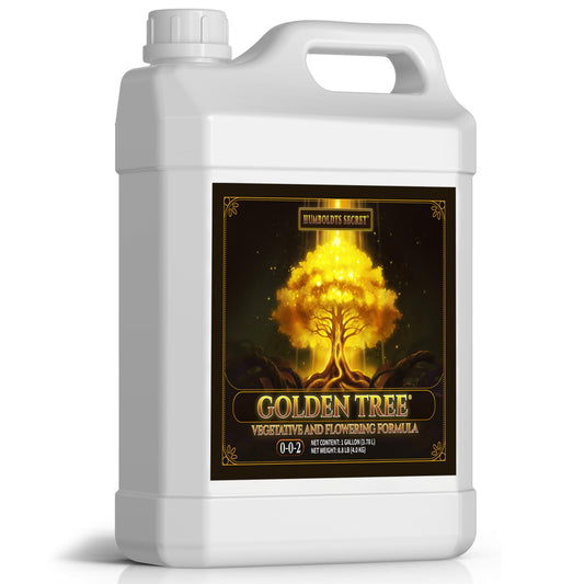 Humboldts Secret Golden Tree Liquid Plant Food | Enhances Growth Indoors or Outdoors | All-in-One Plant Nutrients for Vegetables, Trees, Flowers, Fruits, Roses, Lawns, Tomatoes | 1 Gallon