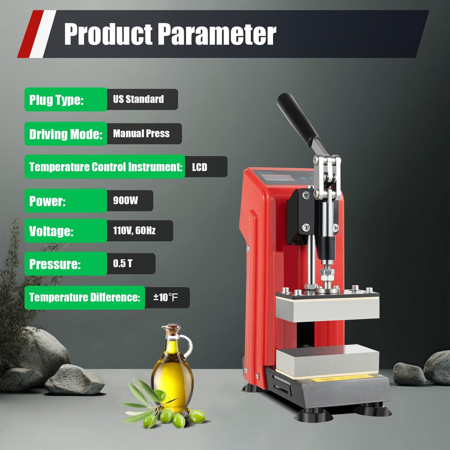 APOUDM Heat Press Machine, 900W Mini Manual Heat Presser, Heavy Duty Hot Press Stamping for Printing Heat Transfer Equipment