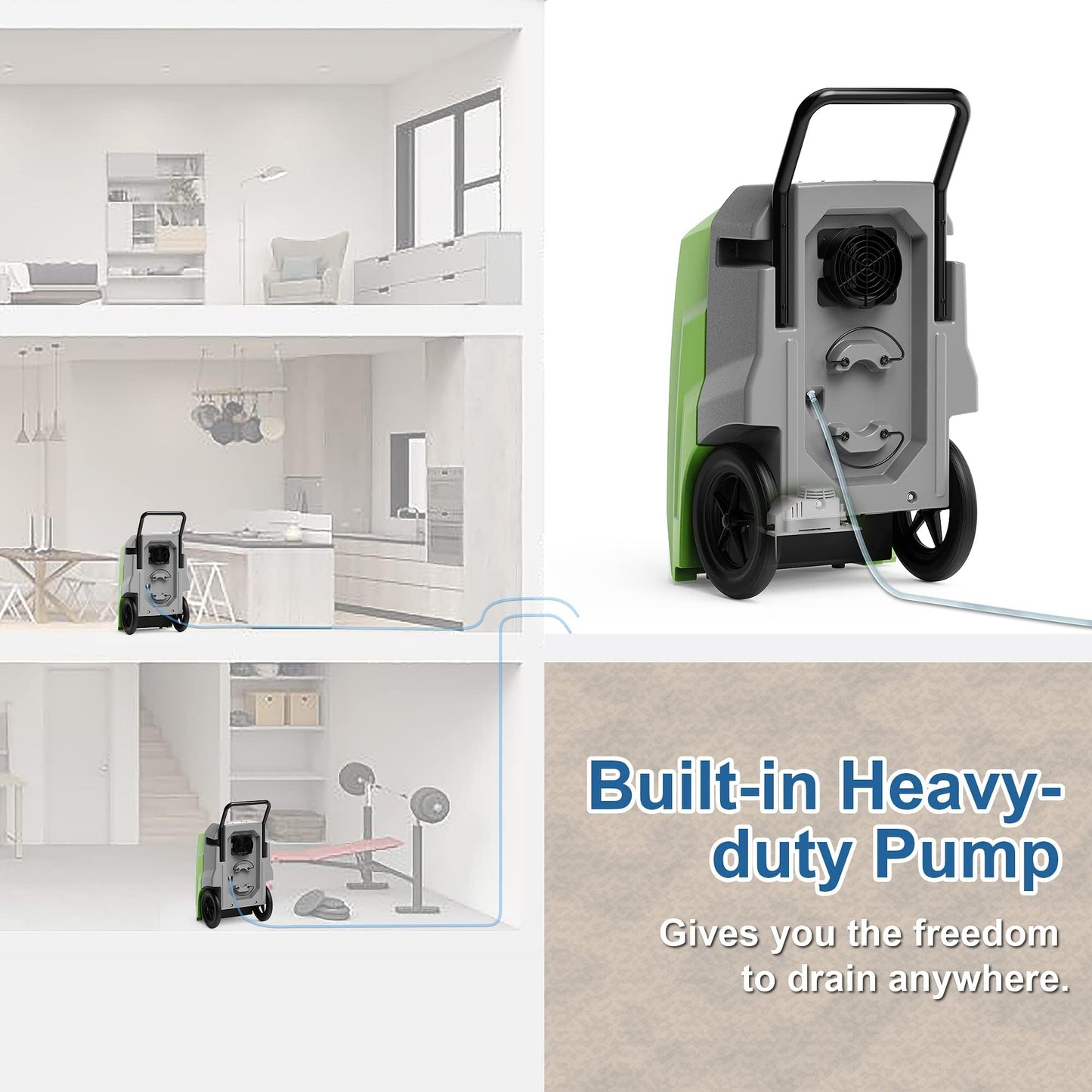 ALORAIR 180 Pints Commercial Dehumidifier with Pump Drain Hose, Smart Wi-Fi Dehumidifier for Large Basement, Industrial or Commercial Space, Smart Wi-Fi, 5 Years Limited Warranty