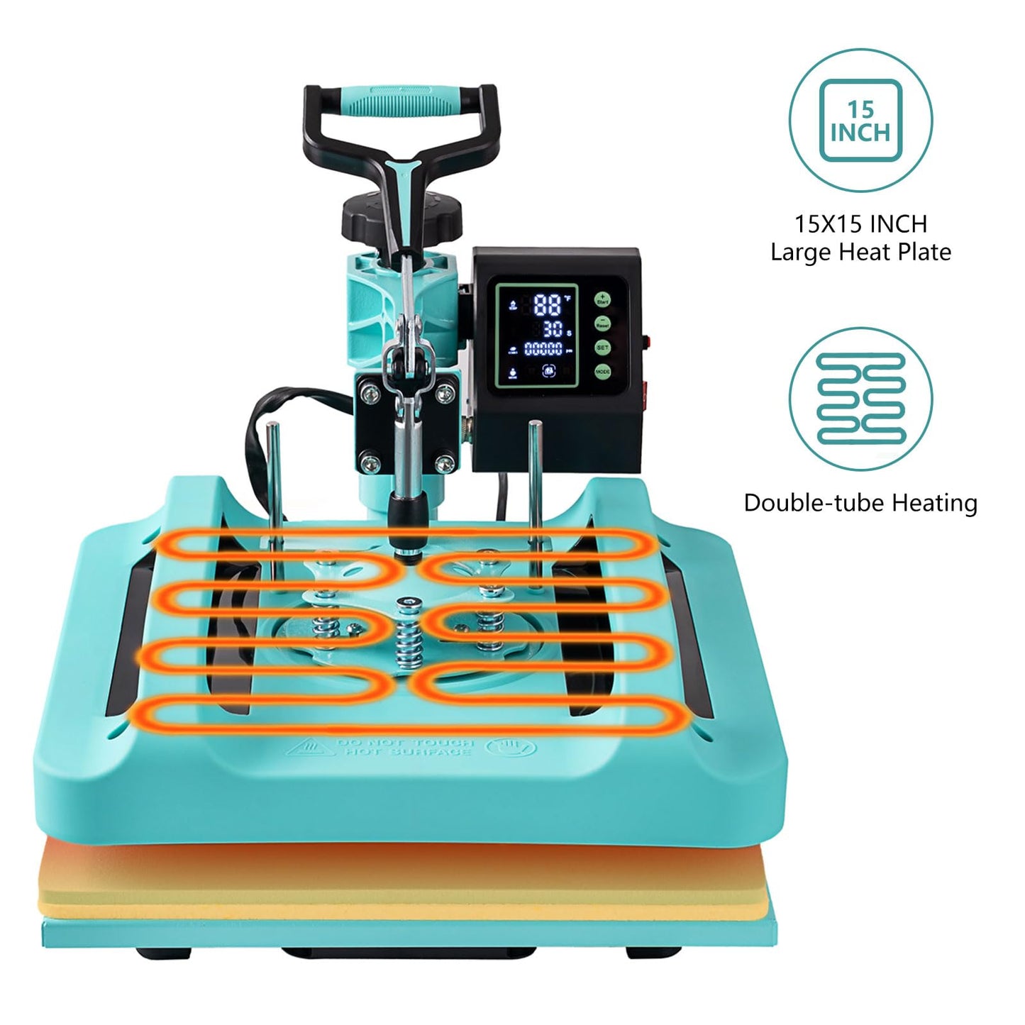Mstge Heat Press 8 IN 1, Heat Press Machine 15x15 Inch with 30 OZ Tumbler Press, Slide Out T-Shirt Pressing Machine, Swing Away Heat Transfer Machine for T-Shirts, Tumblers Glass Mugs, Hats and Plates