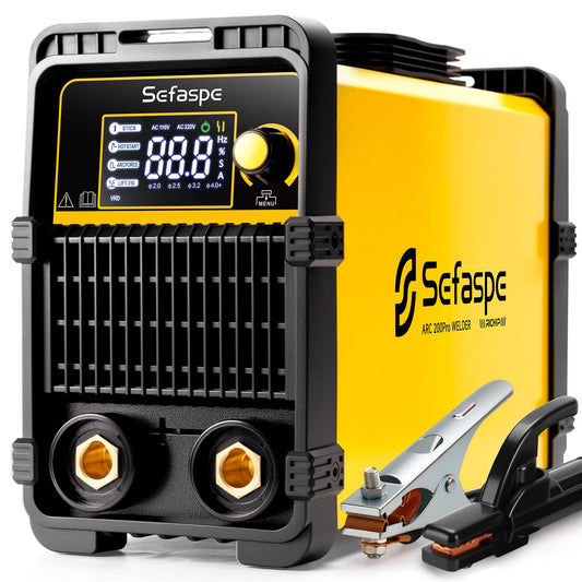 Sefaspe Stick Welder, 2026 Newest [Large LED Display] ARC 200Pro Welding Machine 110V/220V 200A with Synergic Control, IGBT Inverter Portable Welder Machine with Hot Start, Arc force and Anti-Stick