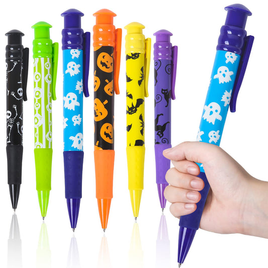 Shemira Halloween Party Favor for Kids, 24 Pcs Jumbo Pen in 6 Assorted Halloween Theme Designs for Trick or Treating,Goodie Bag Filler,Miniatures, School Classroom Rewards