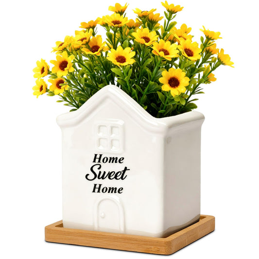 T4U House Warming Gifts New Home, 3.5 Inch Succulent Pots Home Sweet Home, Housewarming Gifts Small Pots for Plants, New Home Gift Ideas for New Apartment