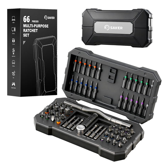 Saker 66 in 1 Magnetic Screwdriver Set Portable Multi Bit Ratcheting Screwdriver Kit with Detachable Handle for Home Electronics,Computer,Furniture, Bike,DIY,Gifts