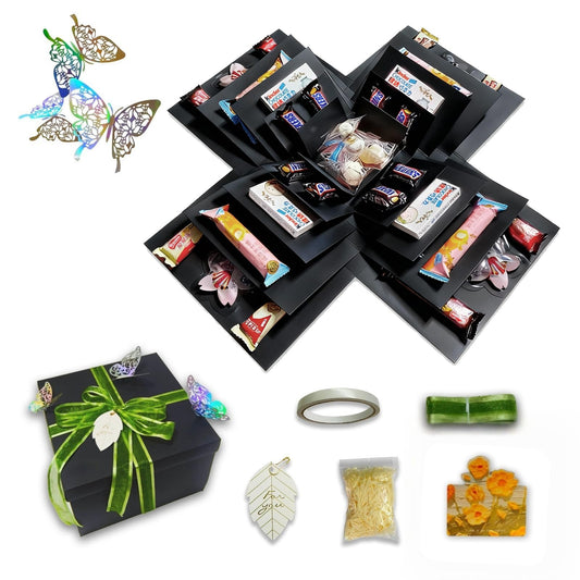 TTLYYXQMY Surprise Explosion Gift Gift Box The Lovebox Valentines Explosion Box Surprise Snack Box Five-Story (Black)