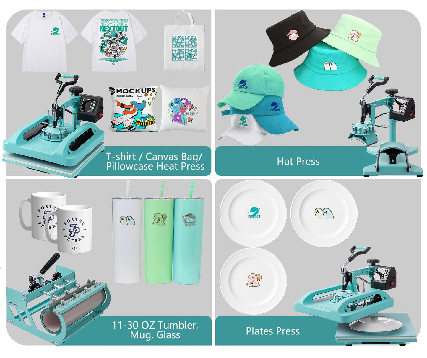 Mstge Heat Press 8 IN 1, Heat Press Machine 15x15 Inch with 30 OZ Tumbler Press, Slide Out T-Shirt Pressing Machine, Swing Away Heat Transfer Machine for T-Shirts, Tumblers Glass Mugs, Hats and Plates