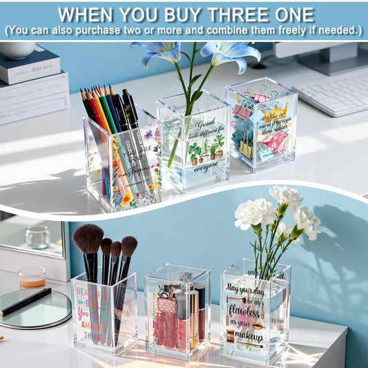 QYUVK This Little Light Of Mine I'm Gonna Let It Shine Acrylic Cosmetic Pencil Holder Cup, Funny Raccoon Dumpster Fire Pen Holder Gifts For Women Men Friends HR Doctor, Office Gifts for Coworkers