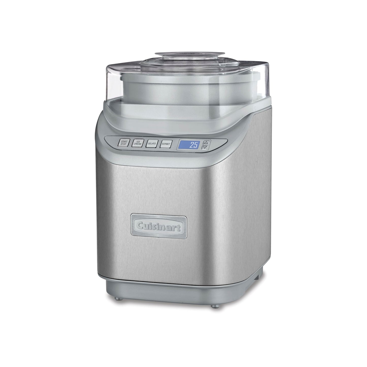 Cuisinart Ice Cream Maker Machine, 2-Quart Stainless Steel Frozen Yogurt, Gelato, Sorbet, Ready in 20 Minutes, LCD Screen and Timer, ICE-70P1