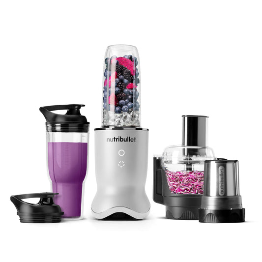 nutribullet® Ultra Plus+ 3-1 Compact Kitchen System, 1200W Kitchen System with Blender, Food Processor, and Coffee and Spice Grinder, 32oz and 24oz Blending Cups, 2-Cup Food Processor, Pearl White