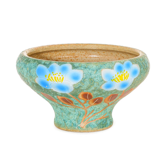 Sungmor 9.6 Inch Large Succulent Plant Pots, Pretty Hand Painted Ceramic Planter with Drainage, Indoor Outdoor Cactus Planter Bonsai Pot, Flower Pot for Indoor Plants Garden Windowsill Desktop Decor