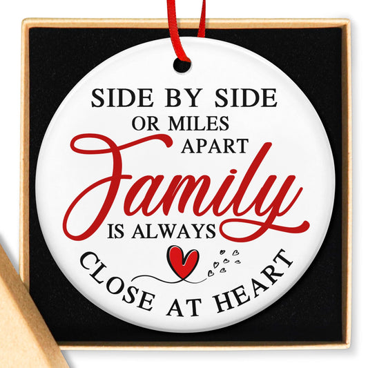 TEEZWONDER Family Christmas Ornament Gifts for Women Men - Ceramic Christmas Ornaments 2025 for Tree Decorations for Mom Dad Grandma Grandpa, Sister Brother Gift Ideas for Xmas