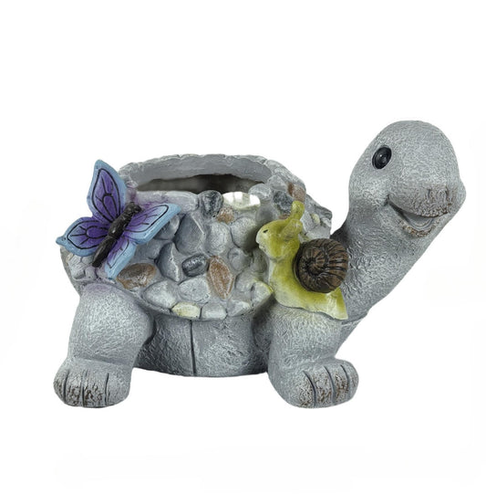 Cute Turtle Succulent Pot with Drainage Hole,Resin Animal Planters Turtle Statue Decor,Indoor Plant Pots Cactus Flower Pot for Home Decor and Office Desk Decoration or Outdoor Garden Decoration