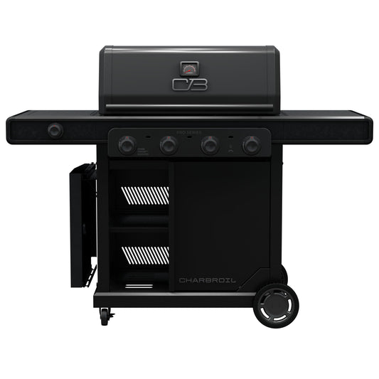 Charbroil Pro Series with Amplifire Infrared Technology 4-Burner Propane Gas Grill Cabinet with Side Burner, Black - 463281024