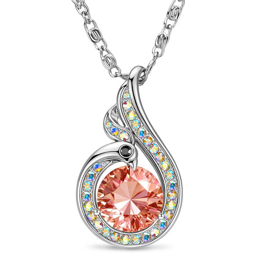 Kate Lynn Phoenix Birthstone Necklaces for Women Pendant Necklace Crystal Jewelry, Birthday Gifts for Women Wife Girlfriend Mothers Day Gift for Mom Daughter Unique Lady Christmas Jewelry Gift for Her, July Birthstone Red Necklace