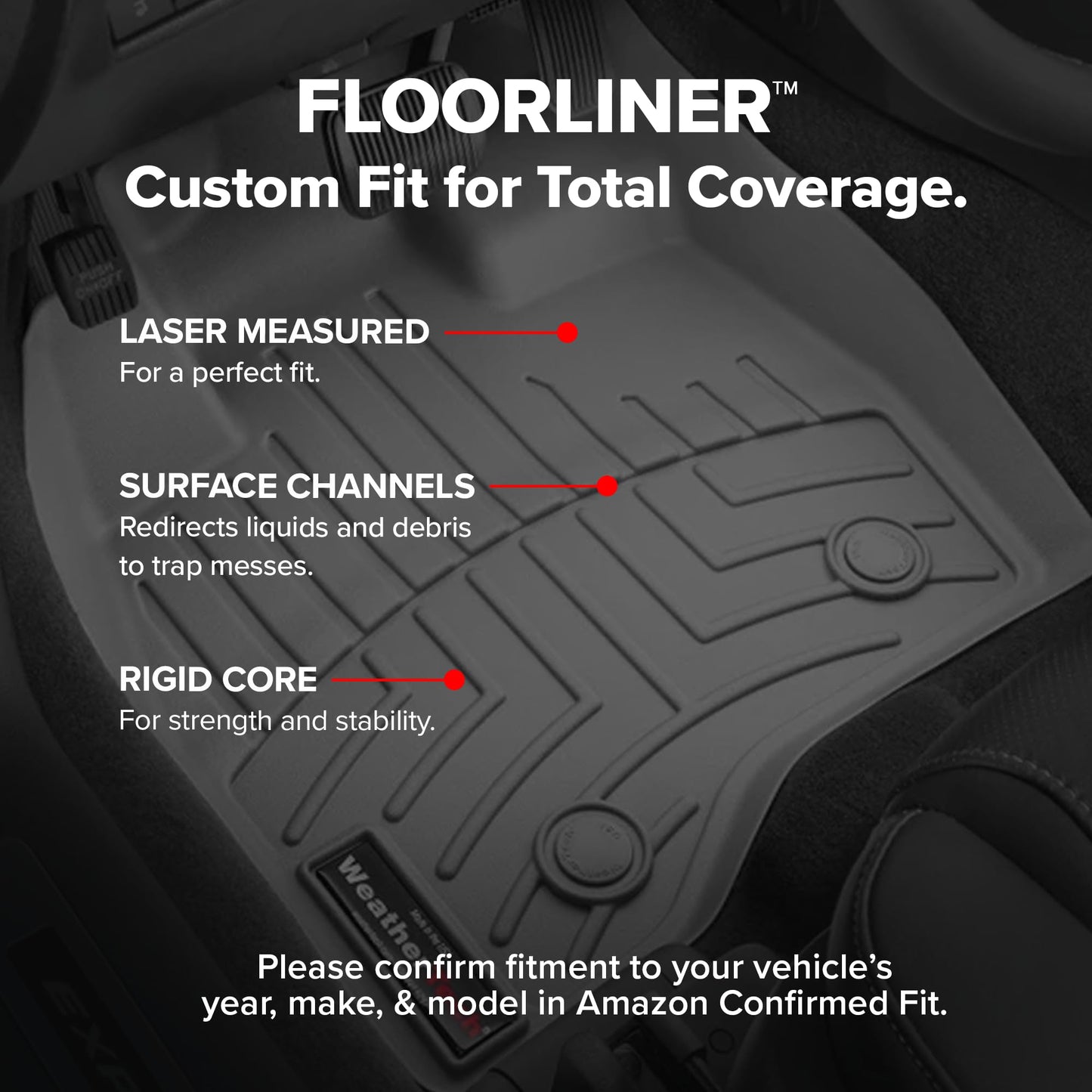 WeatherTech Custom Fit FloorLiners for Chevrolet Traverse, Traverse Limited, Full Set (441228-1-2), Black