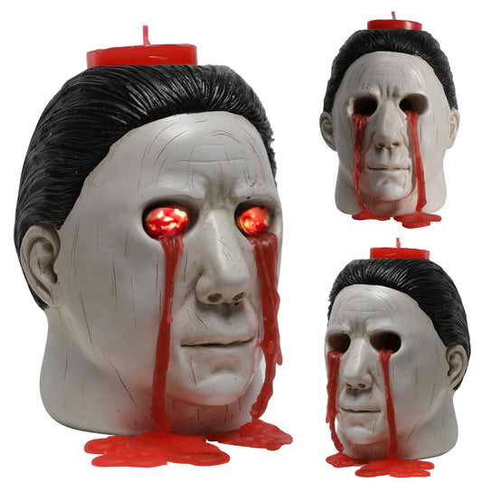 Michael Candle Holder, Candle Holder Statue with Bleeding Eyes Decor Halloween Horror Holder Decorations Party Candlestick Merchandise