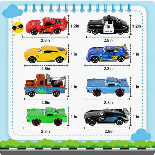 1/55 Scale Diecast Race Cars for Kids - Action Alloy Vehicle Set with Cool Design, Birthday for Boys Girls Ages 3 4 5 6