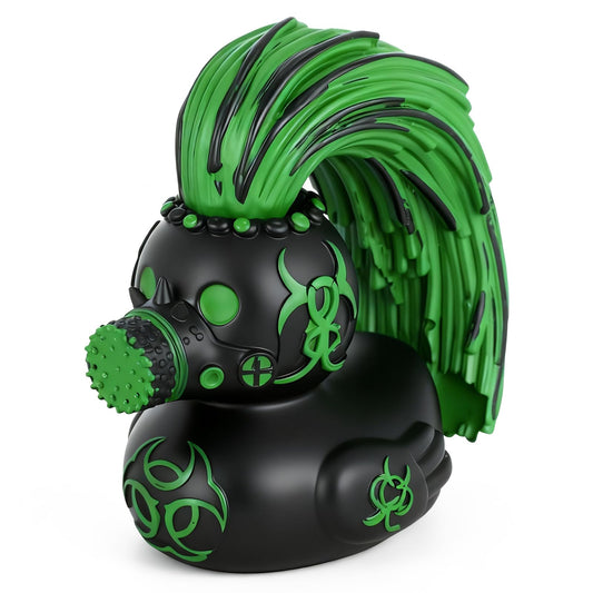 Gothic Resin Duck, Unique Collectible Figurine, Green Punk Duck Ornament for Halloween Christmas Decorations, Desktop Gothic Gifts, Safe Resin Craft