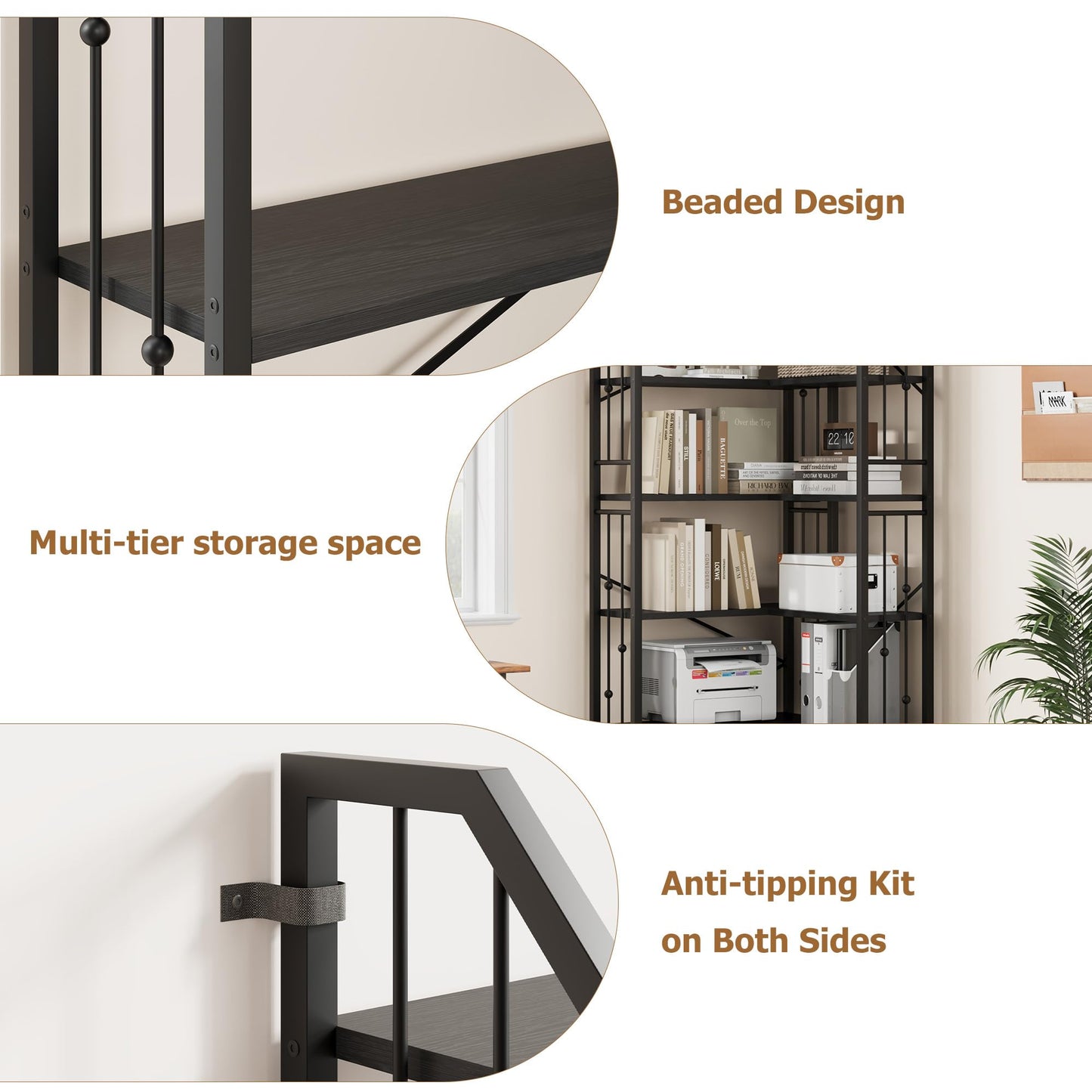 GarveeHome Corner Bookshelf 86" l Shaped Bookcase, Corner Bookshelves Black Bookcase 7 Tier l-Shape Bookshelf, Large Bookcases with Beaded Design Tall Display Rack Shelf for Living Room Bedroom