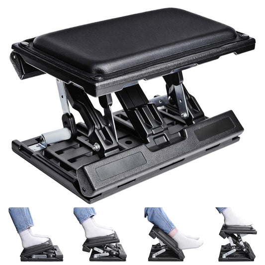 Scalebeard Foot Rest for Under Desk at Work,Height Adjustable Infinite Angle Ergonomic Foldable Footrest for Office, Gaming,Computer, Removable Pad Desk Foot Stool with Massage Beads,for All Seasons