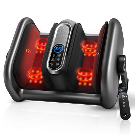JZBRAIN Shiatsu Foot Massager Machine with Heat : Deep Kneading Calf Massager with Vibration for Plantar Fasciitis, Neuropathy, Pain Relief, Circulation for Home and Office Use