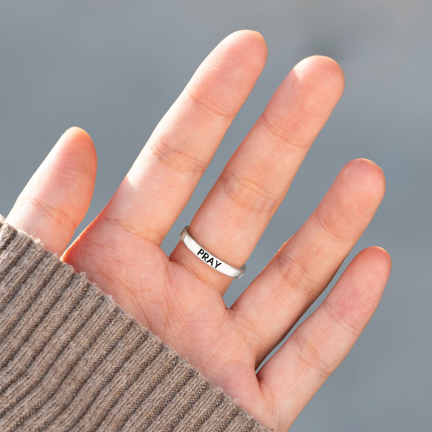 STORYJEWELLERY Christian Rings for Women, Cross Rings for Women, Silver Purity Ring, Christian Jewelry, Confirmation Gifts, Baptism Gifts, Size 9