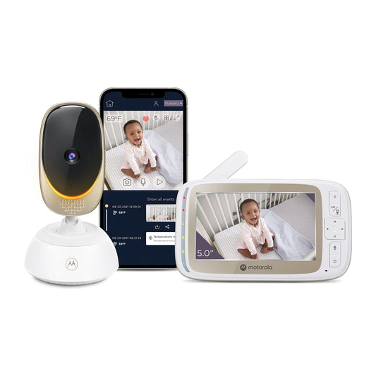 Motorola Nursery VM85 Video Baby Monitor WiFi Camera, Mood Light, HD, 1000ft Range, 2-Way Audio, Pan/Tilt/Zoom, Temp, Lullabies, Night Vision