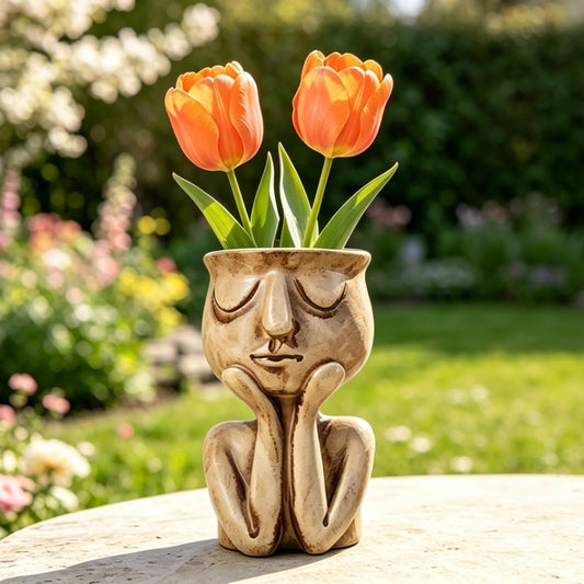 LIUXINJIAN-RHX Face Planters Pots Head Unique Face Flower Pot Head Planter for Indoor Plants Cute Small Succulent Pots Indoor Plant Pot, Great Gift Unique Ornaments for Home