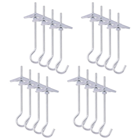 Wokape 64Pcs M4×75 Heavy Duty Carbon Steel Ceiling Hooks Spring Toggle Wing Bolts Wall Fixing Ceiling Hooks Pothook Wall Fixing Anchors Ceiling for Hanging Plants