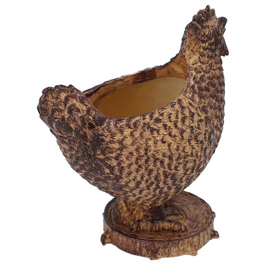 Srliya Desktop Resin Chicken Shaped Pot Cute Innovative Drainage Design Lightweight Resin Chicken Planter for Outdoor Garden Courtyard