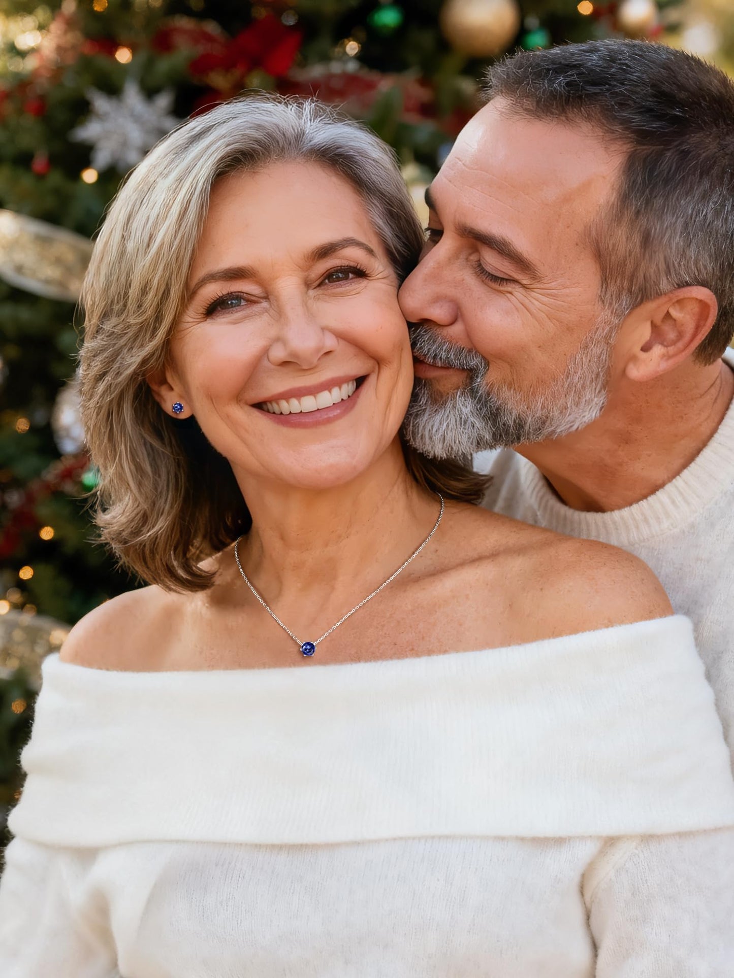 ChicSilver November Birthstone Jewelry 925 Sterling Silver Round Cut Gem Stone Simulated Topaz Necklace Dainty Tiny Cubic Zirconia Pendant Necklace for Women