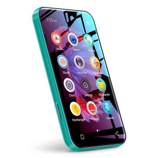 72GB WiFi Mp3 Player with Bluetooth, TIMMKOO 4.0" Full Touch Screen Mp4 Player with Speaker, Portable Digital Music Player with FM Radio, Browser，Can't Install/Download Any New Apps (Blue)