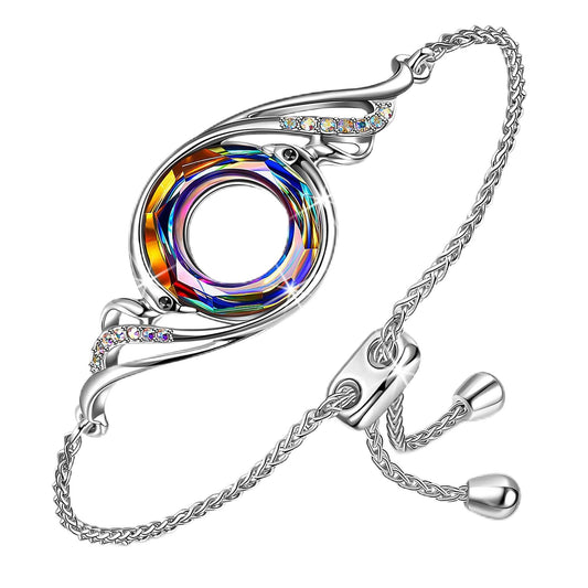 Kate Lynn Slider Bracelets for Women Crystal Bracelet Jewelry Birthday Gifts for Women Wife Christmas Mothers Day Gifts for Mom Daughter Girlfriend Lady Valentines Day Anniversary Jewelry for Her