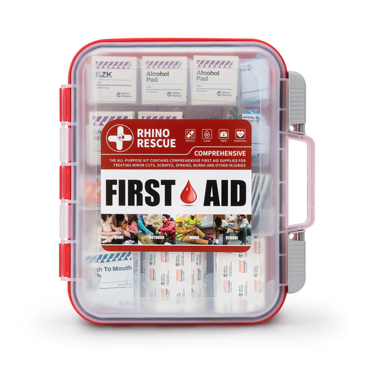 RHINO RESCUE 371 Pieces OSHA All-Purpose First Aid Kit, 100-Person Home & Office Professional Medical Supplies, Ideal for Emergency, School, Business